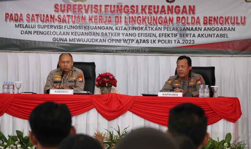 Bidkeu Polda Bengkulu Supervisi Fungsi Keuangan di Polres Lebong