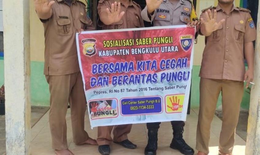 Bhabinkamtibmas Polsek Putri Hijau Sosialisasi Saber Pungli 