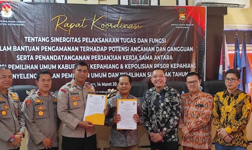 Polres Kepahiang MoU Pengamanan Pemilu 2024 dengan KPU Kepahiang