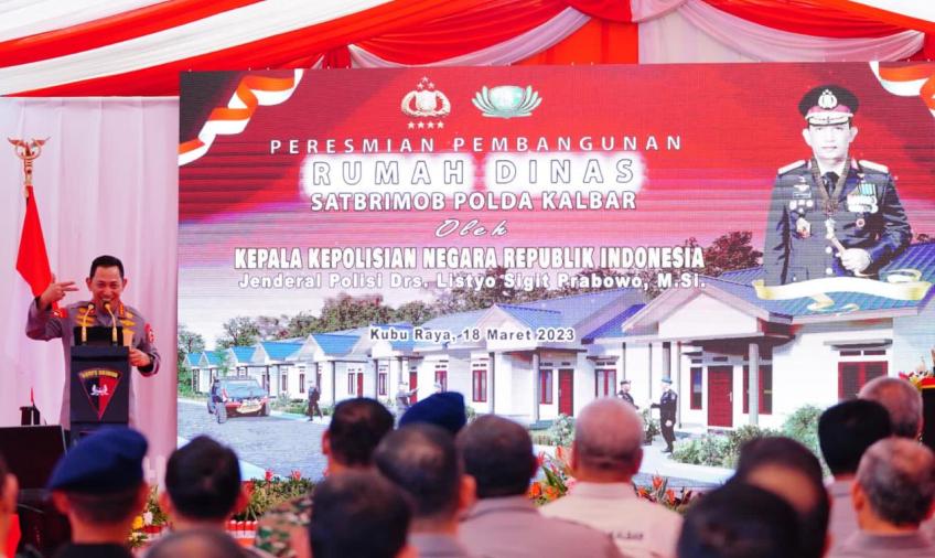 Kapolri Resmikan Pembangunan Asrama Brimob Polda Kalimantan Barat 