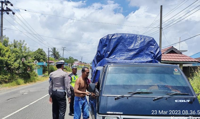 Polres Bengkulu Tengah Lakukan Penindakan Kendaraan ODOL