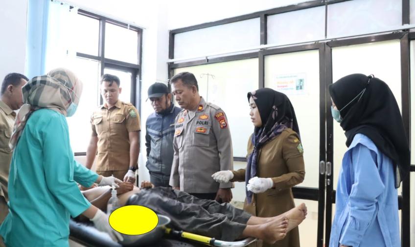 Korban saat di Puskesmas
