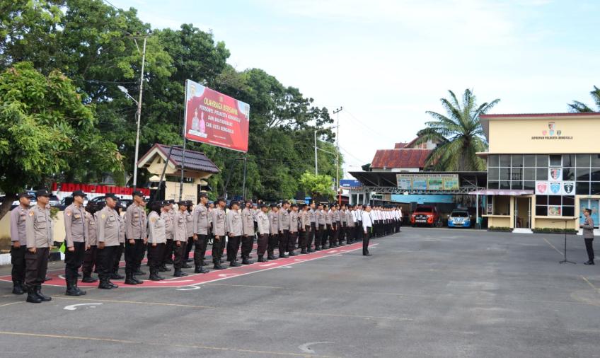 Pimpin Apel Pagi di Bulan Ramadan, Kapolresta Bengkulu Atensi Pengelolaan Rutan dan Pelaporan Tugas
