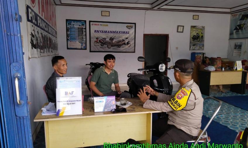 Sambangi Kantor Dealer Motor Bhabinkamtibmas Samapaikan Imbauan Kamtibmas