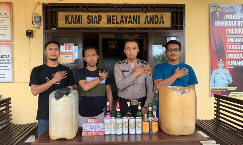 Imbangan Ops Pekat Nala Tahun 2023, Polsek Giri Mulya Amankan Ribuan Petasan dan Minuman Keras 