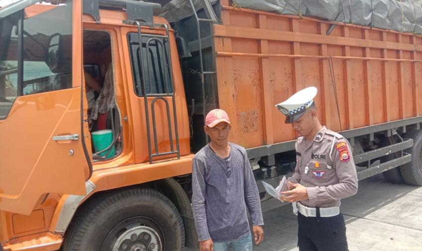 Terjaring Razia Sat Lantas Polres Bengkulu Selatan, 1 Truk ODOL di Tilang 