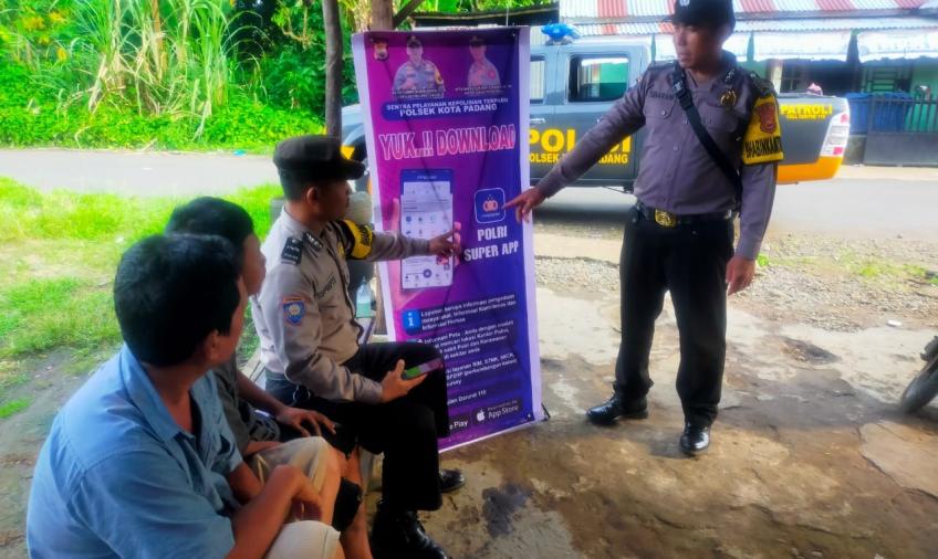 Patroli Dialogis, Polsek Kotapadang Gelar Sosialisasi Aplikasi Polri Super App