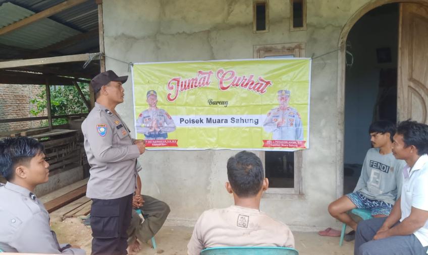 Polsek Muara Sahung Gelar Jumat Curhat Bersama Komunitas Ojek