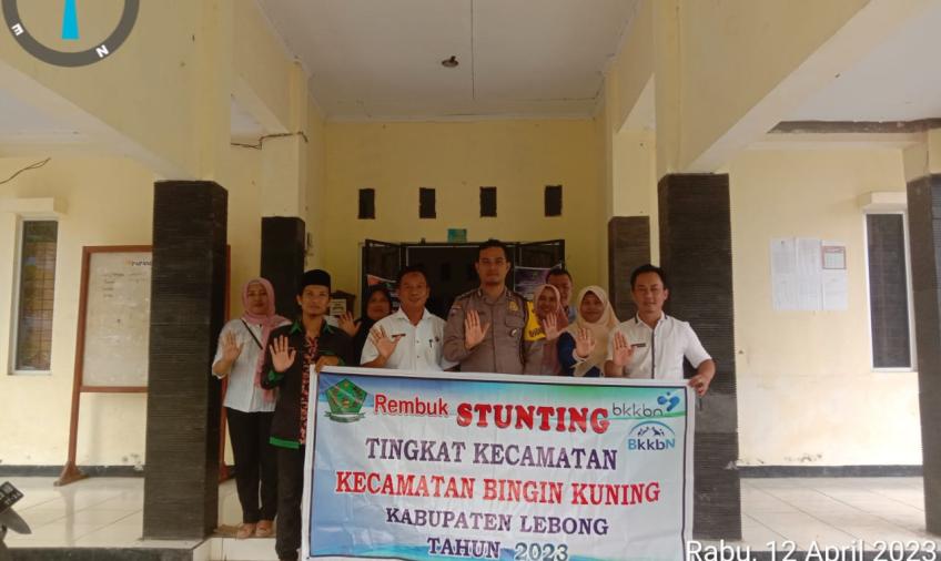 Dukung Penurunan Stunting, Bhabinkamtibmas Hadiri Rembuk Stunting Tingkat Kecamatan Bingin Kuning