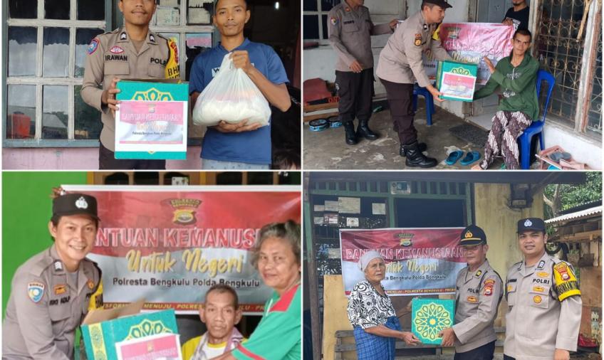 Polresta Bengkulu Distribusikan Bansos ke Warga di 4 Kecamatan Kota Bengkulu