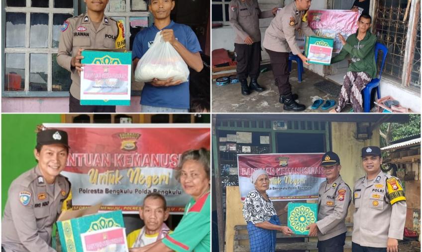 4 Polsek Polresta Bengkulu Kembali Distribusikan Bansos ke Warga yang Membutuhkan