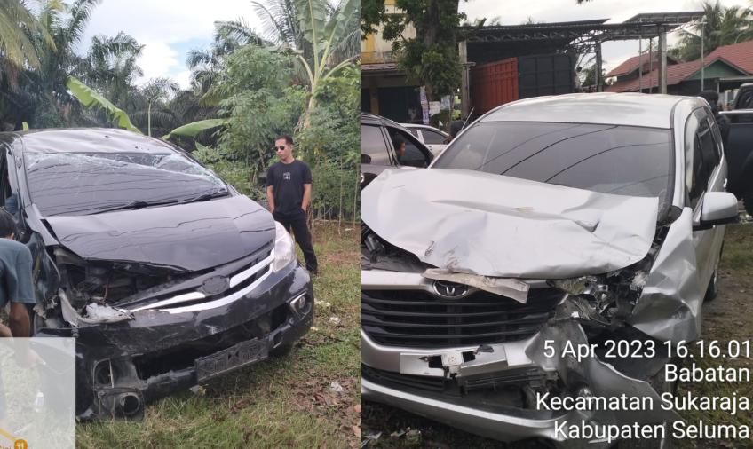 Dua Avanza Bertabrakan di Sukaraja Seluma
