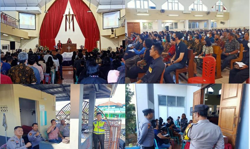 Polsek Muara Bangkahulu Berikan Pengamanan Jumat Agung di Gereja Pante Kosta 