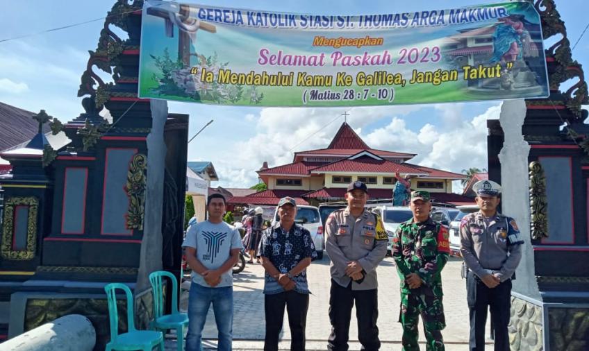 Polsek Padang Jaya Lakukan Pengamanan Ibadah Minggu Paskah 