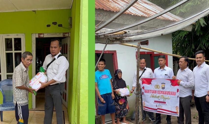 Polres Kaur Salurkan Bansos ke Warga Kurang Mampu di Desa Muara Tetap
