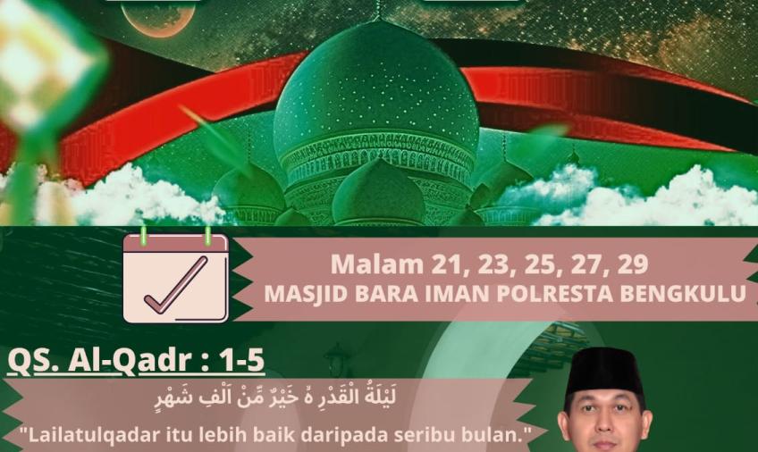 5 Hari Akhir Ramadan, Polresta Bengkulu Salat Tahajud, Zikir dan Sahur Bersama