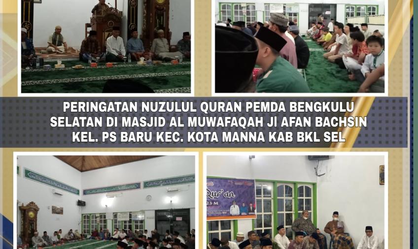 Kapolsek Kota Manna Menghadiri Peringatan Nuzulul Quran 1444 H di Masjid Muwafaqah Mariaffan