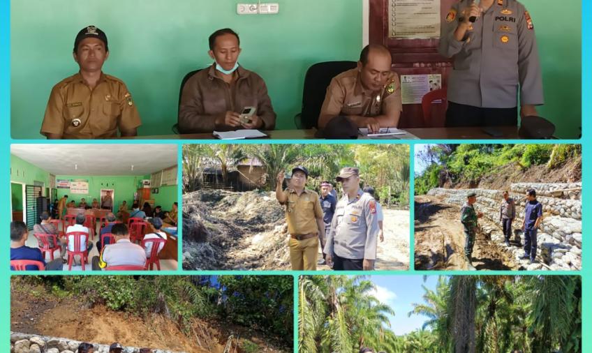 Kapolsek dan Bhabinkamtibmas Seginim,  Monitoring  Serah Terima Bangunan di Desa Sukarami Kecamatan  Air Nipis  