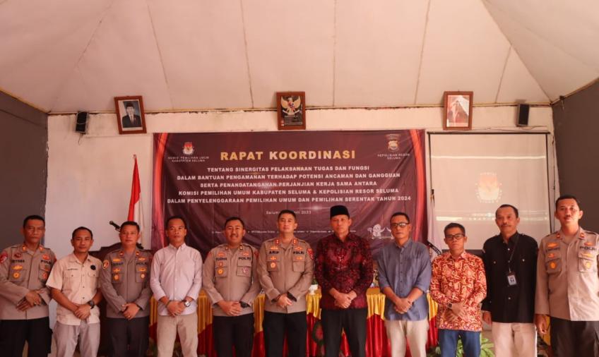 Polres Seluma dan KPU Seluma Rakor Sekaligus MoU Penyelenggaraan Pemilu 2024