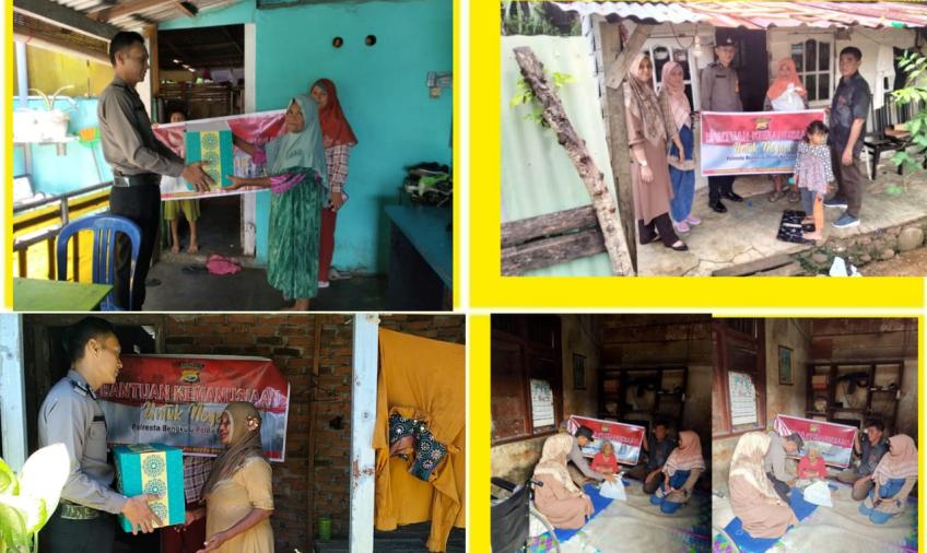 Giliran Warga Kelurahan Lempuing Terima Bantuan Kemanusian Dari Polsek Ratu Agung 