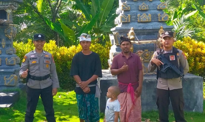 Polsek Nasal Sambangi Toga Umat Hindu di Pure Khayangan, Ciptakan Kerukunan Umat Beragama 
