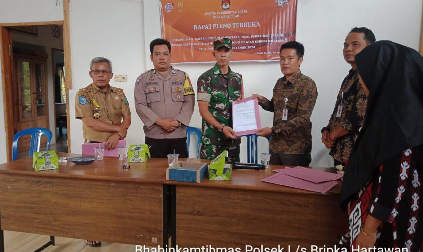 Bhabinkamtibmas  Bripka Hartawan Hadiri Rapat Pleno Terbuka DPSHP