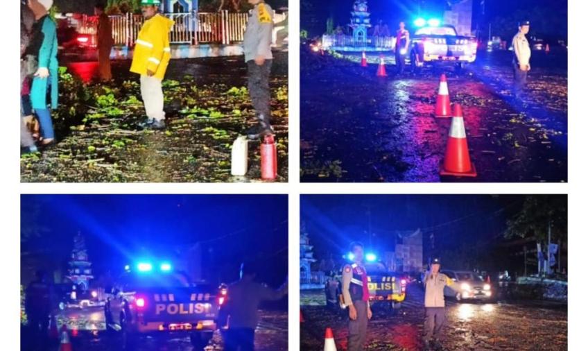 Sat Samapta Polresta Bengkulu Lakukan Patroli di TKP Pohon Tumbang  