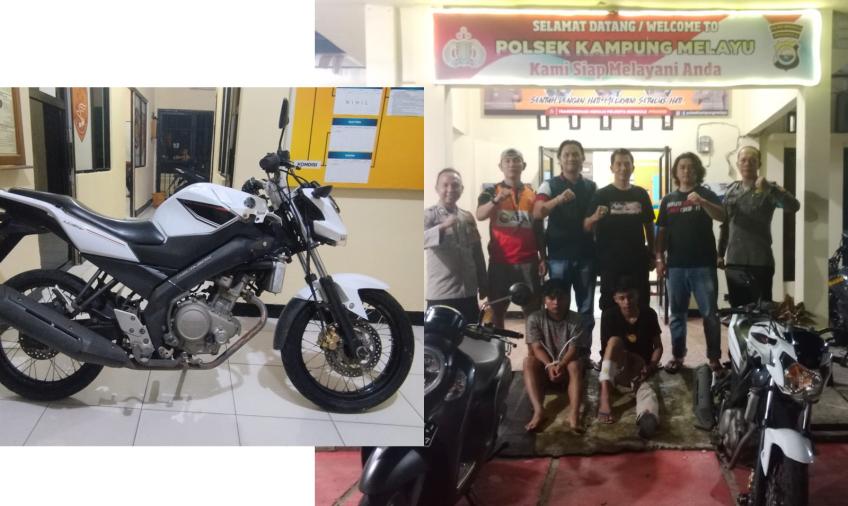 Terduga pelaku dan barang bukti yang diamankan polisi