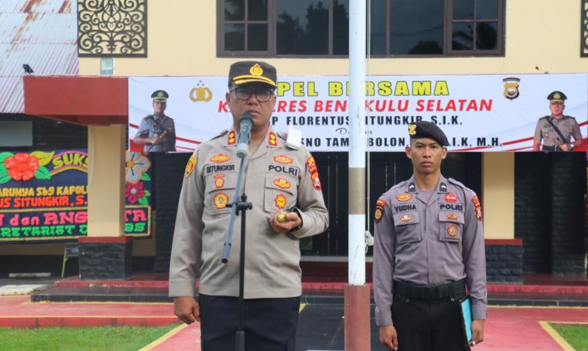 Kapolres Bengkulu Selatan Ajak Personel Tanamkan Disiplin Dalam Bertugas 