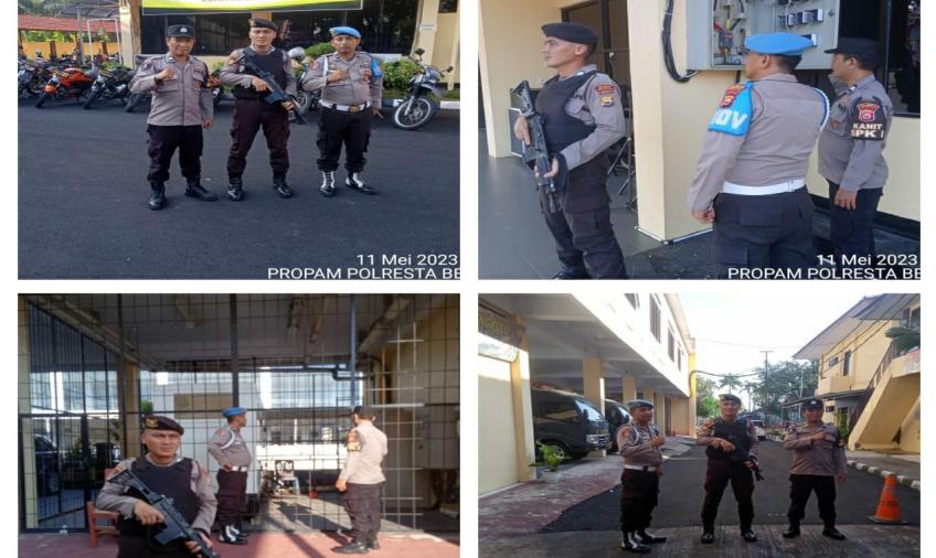 Terapkan Sis Pam Mako Personel Piket Rutin Berpatroli di Area Gedung Mapolresta Bengkulu