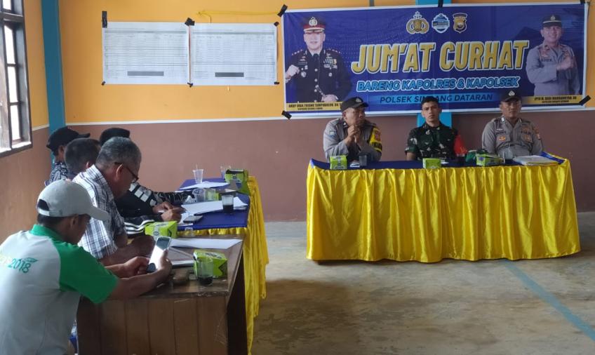 Jumat Curhat, Polsek Sindang Dataran Sampaikan Imbaun Kamtibmas 