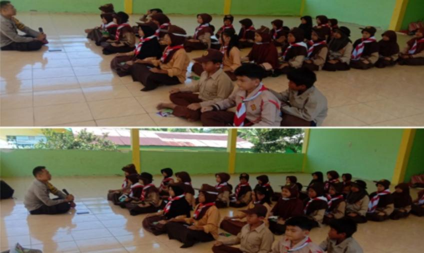 Bhabinkamtibmas Polsek Muara Bangkahulu Lakukan Pembinaan Karakter Kurikulum Pramuka Wajib di SDN 71 Kota Bengkulu 