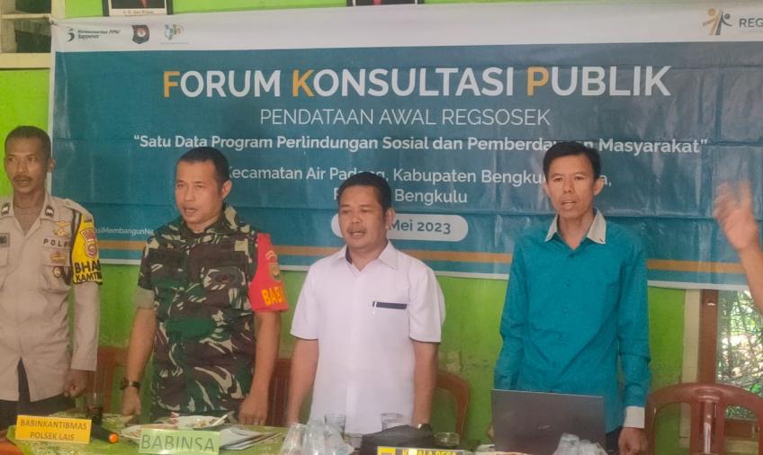 Bhabinkamtibmas Polsek Lais, Melakukan Pendampingan FKP Pendataan Awal Regsosek Warga Mesigit  