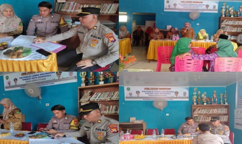 Personel Polsek Ratu Agung Melakukan Pendampingan dan Monitoring Penilaian Lomba Kelurahan di Kelurahan Tanah Patah 
