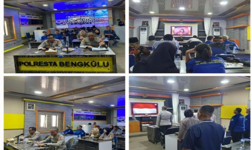 Polresta Bengkulu Ikuti Vicon Dialog Penguatan Internal Polri 