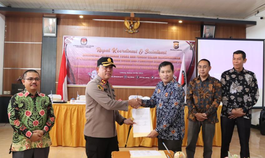 Polres Lebong dan KPU Gelar Rakor Sukseskan Pemilu 2024 dan Teken PKS