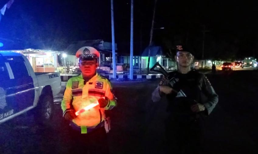 Patroli Blue Light Polres Kaur Sasar Objek Vital dan Lokasi Rawan 