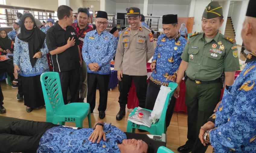 Kapolsek Kaur Hadiri Kegiatan Donor Darah HUT Kabupaten Kaur Ke XX 