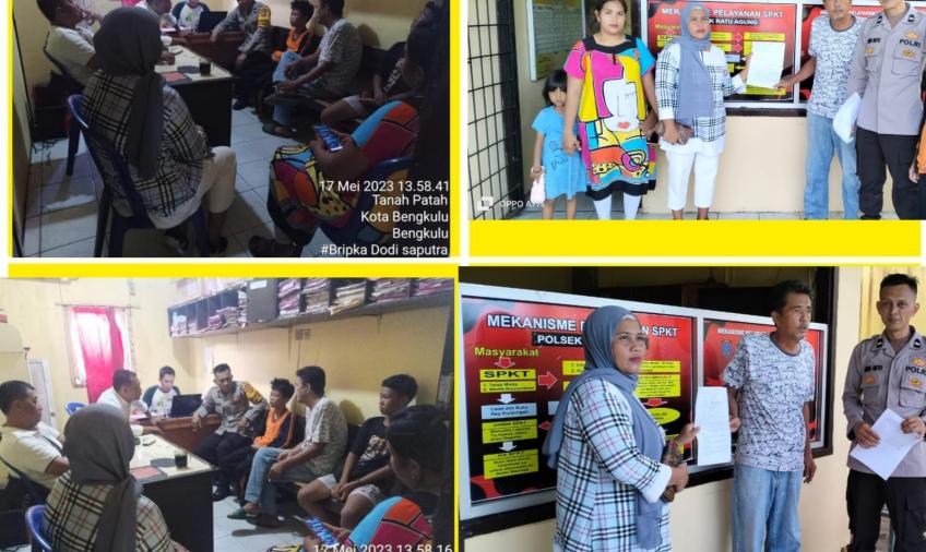 Bhabinkamtibmas Polsek Ratu Agung Mediasi Perselisihan Paham Warga Dengan Mantan Suami