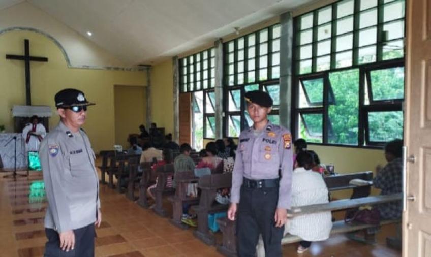 Kenaikan Isa Al-Masih, Polsek Enggano Laksanakan Pengamanan Gereja