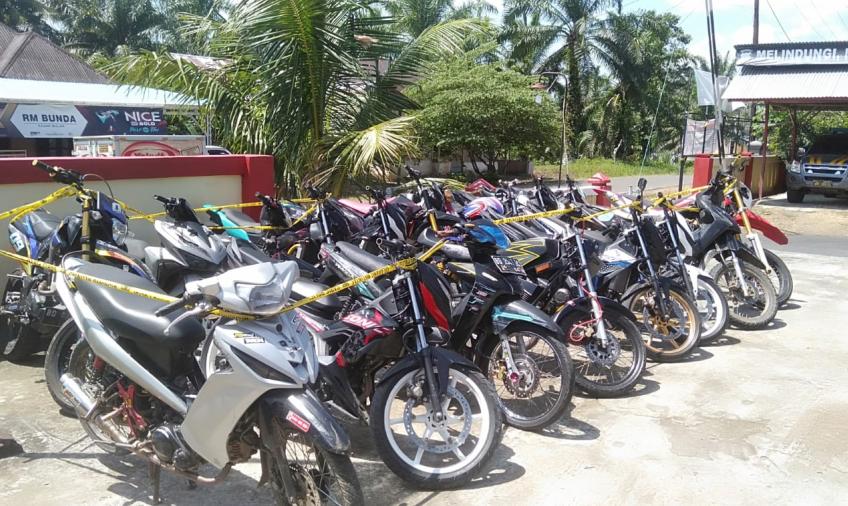 Sepeda motor yang diamankan polisi