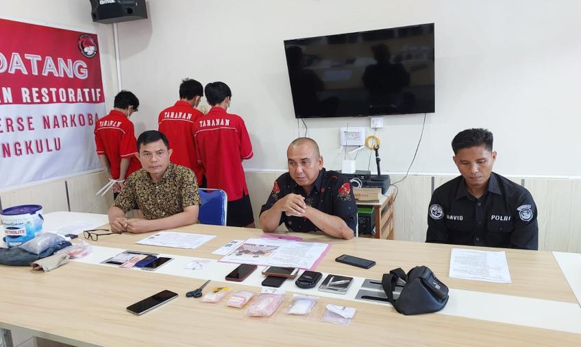 Polda Bengkulu saat merilis kasus Narkoba