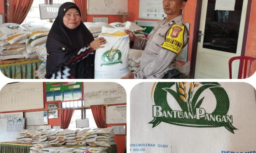 Bhabinkamtibmas Monitoring Penyaluran Bantuan di Kelurahan Tanjung Jaya