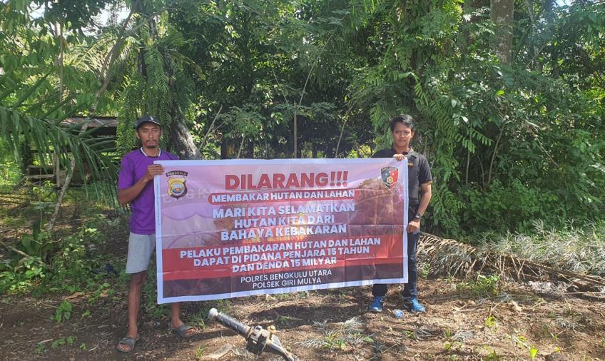 Antisipasi Karhutla Polsek Giri Mulya Beri Imbauan kepada Masyarakat