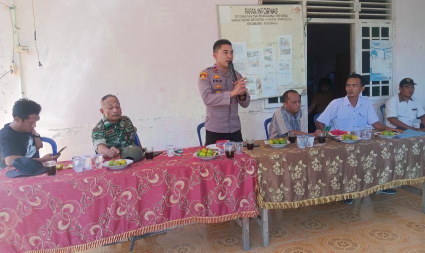 Kapolsek Kedurang Hadiri PHO Pembangunan Jalan Sentra Produksi Pertanian Desa Tanjung Besar  