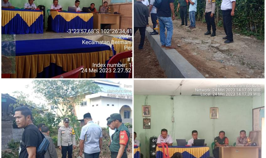 Bhabinkamtibmas Polsek Bermani Ulu Hadiri Opname Pembangunan DD dan Survei Lokasi di Desa Air Mundu