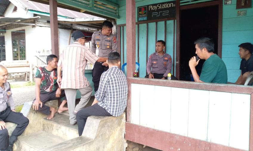 Sat Samapta Polres Rejang Lebong,  Melaksankan Patroli Rutin dan Sambang di Desa Tanjung Aur 
