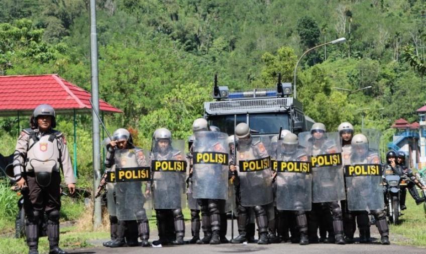 Polres Kepahiang Bersama Brimob Gelar Simulasi Unras dan Teror Bom di PLTA Musi