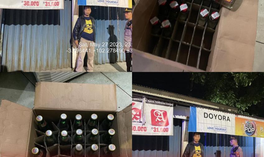 Razia Malam, Polresta Bengkulu Amankan Ratusan Botol Miras