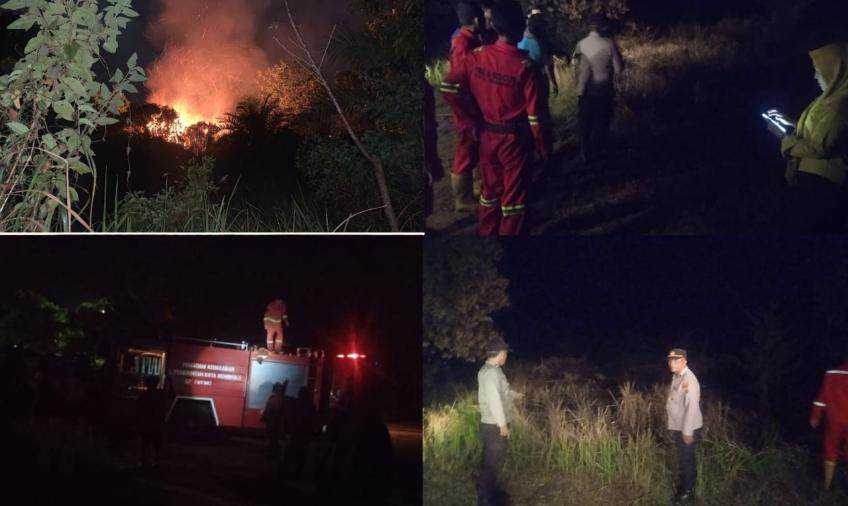 Polisi dan Damkar Turun ke Lokasi Kebakaran Lahan Milik BKSDA